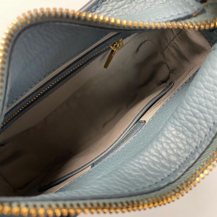 トッズ TOD's オーボエ ミニレザー 2way ショルダーバッグ ライトブルー 斜めがけ クロスボディ レディース
