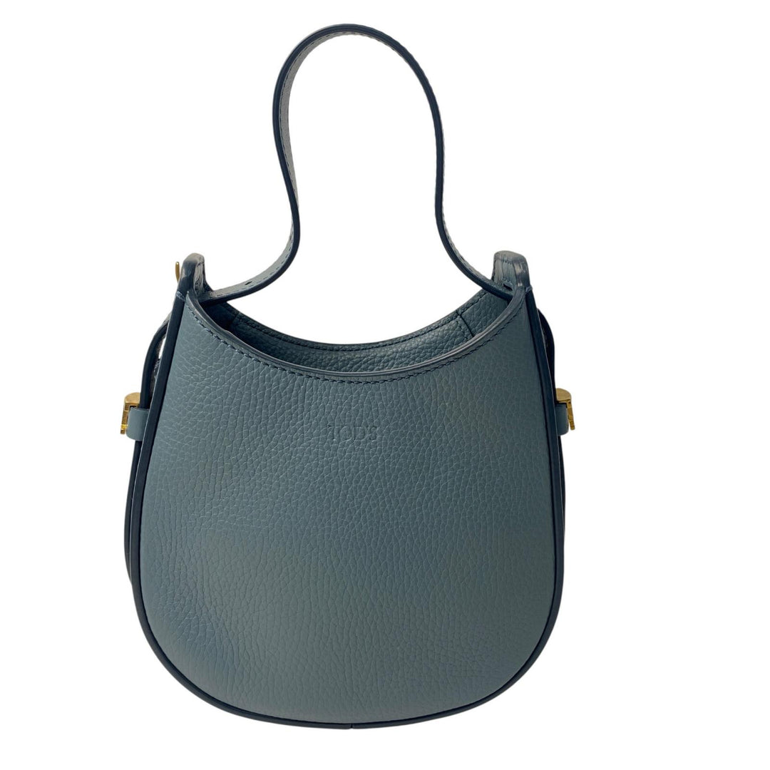 トッズ TOD's オーボエ ミニレザー 2way ショルダーバッグ ライトブルー 斜めがけ クロスボディ レディース