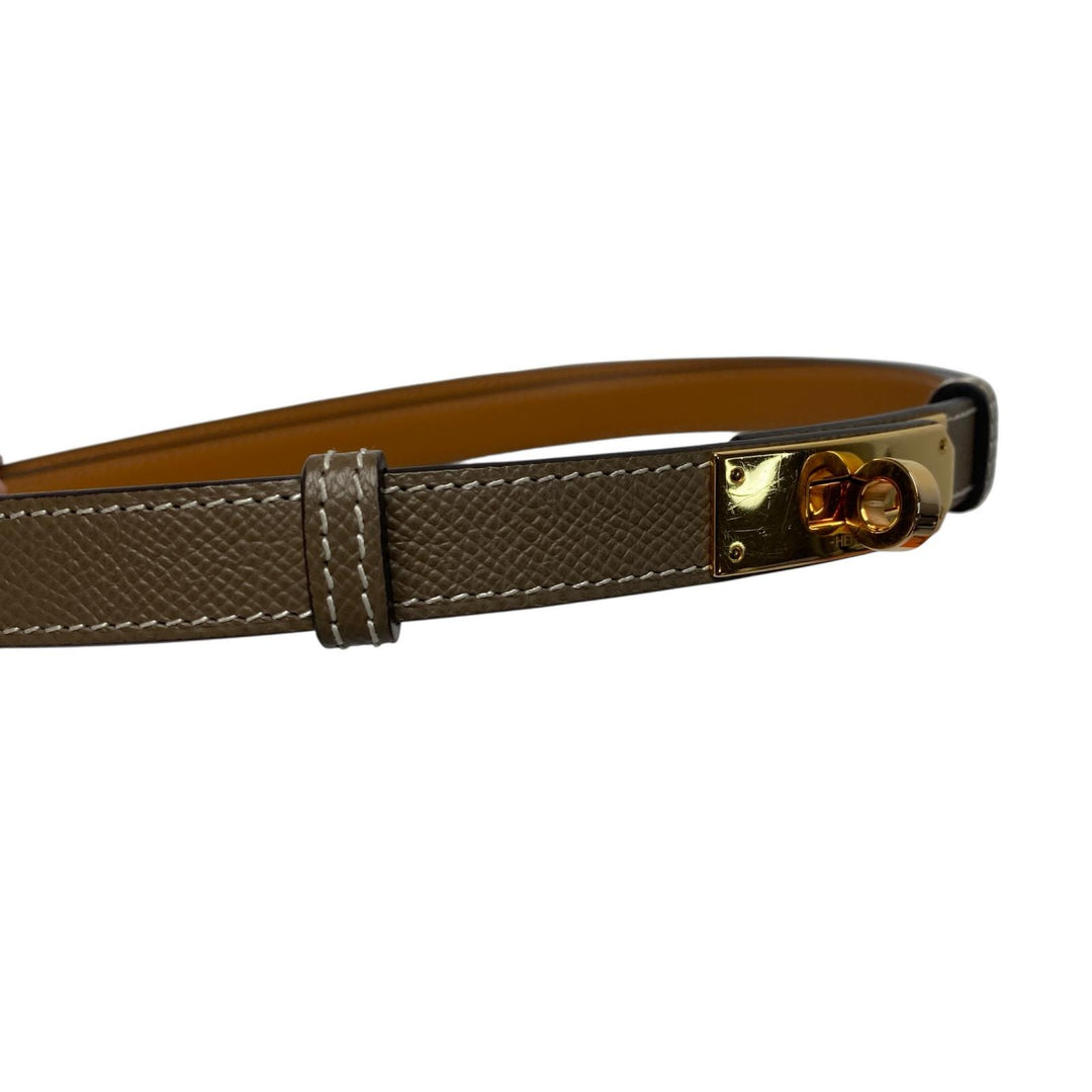 エルメス HERMES ケリーベルト B刻印 ゴールド金具 エトゥープ レディース