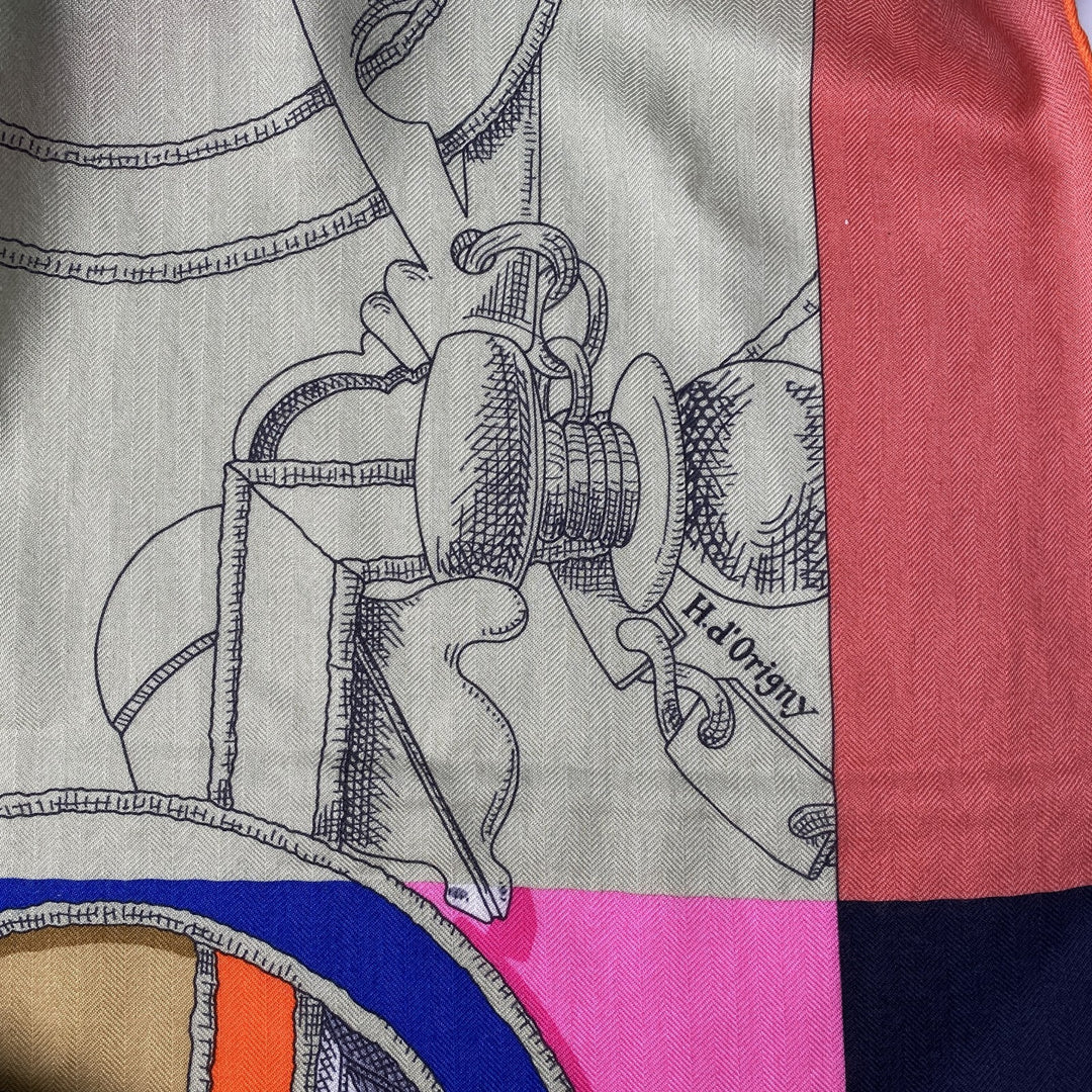 美品 エルメス HERMES レディース カレジュアン 140 帝王学 バヤデール カシシル スカーフ