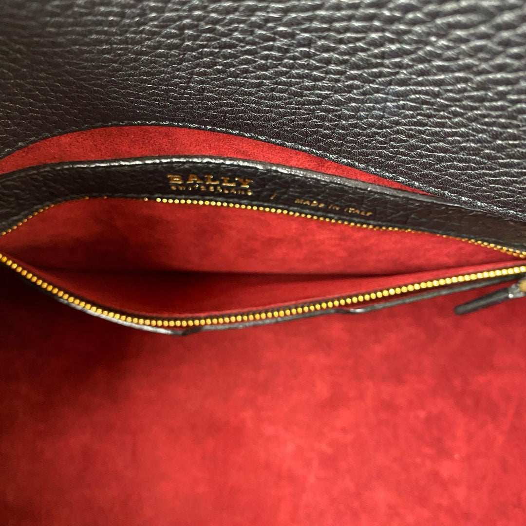 美品 バリー BALLY ソメット レザーハンドバッグ 　ブラック　黒　レディース
