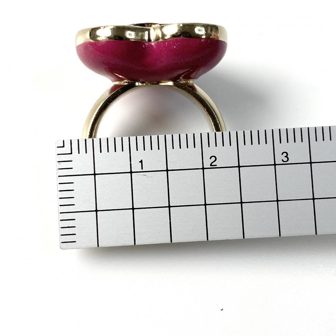 美品 シャネル CHANEL レディース ピンク ストーン ハートリング C23P 12号