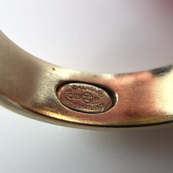 美品 シャネル CHANEL レディース ピンク ストーン ハートリング C23P 12号