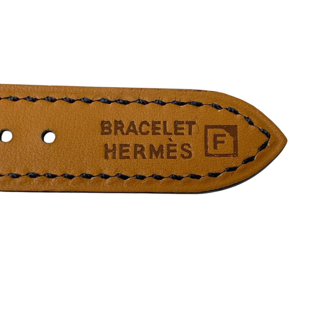 新品同様 エルメス HERMES レザー 時計 ウォッチ 替ベルト ノワール ブラック 四角F刻印 レディース