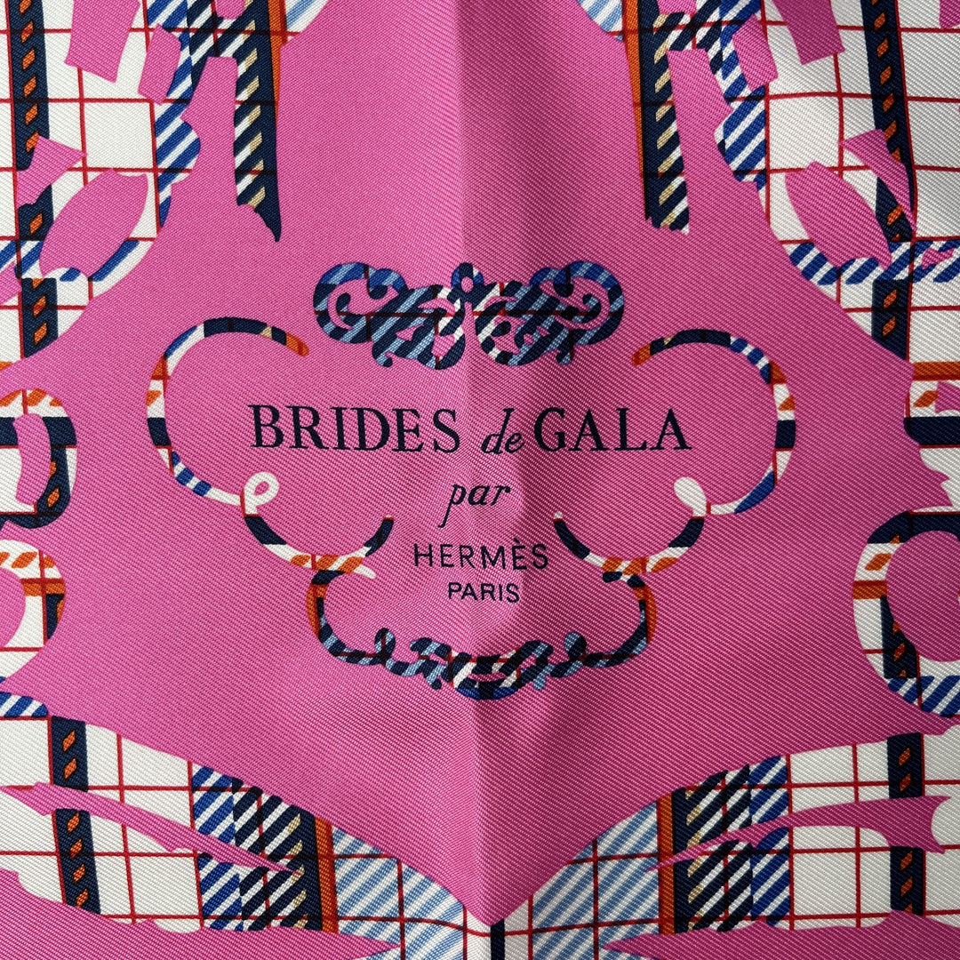 未使用 エルメス HERMES レディース ブリッド・ドゥ・ガラ・タータン ガヴロッシュ 45 スカーフ