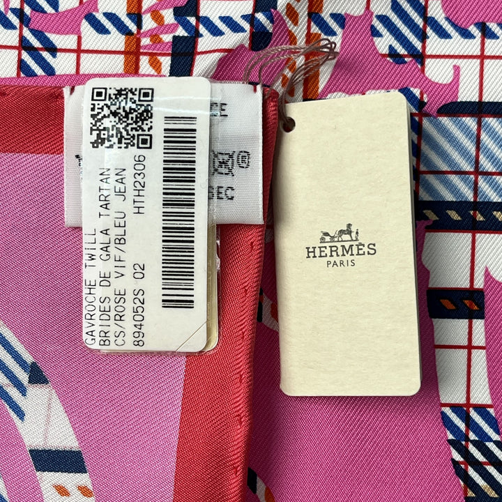 未使用 エルメス HERMES レディース ブリッド・ドゥ・ガラ・タータン ガヴロッシュ 45 スカーフ