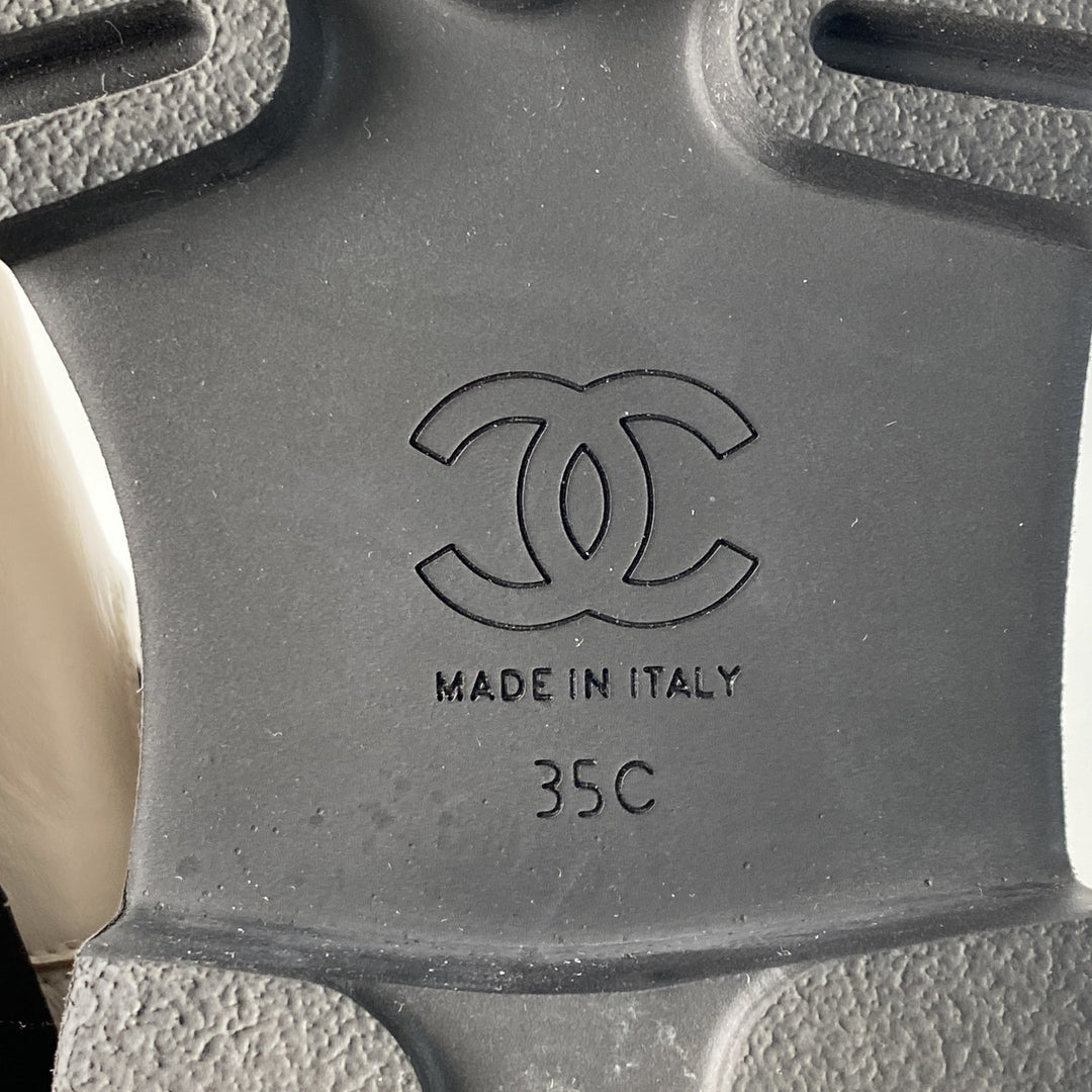 未使用 シャネル CHANEL レディース サイドゴア ショートブーツ 35C レザー パテント G38218 Y55662 22cm