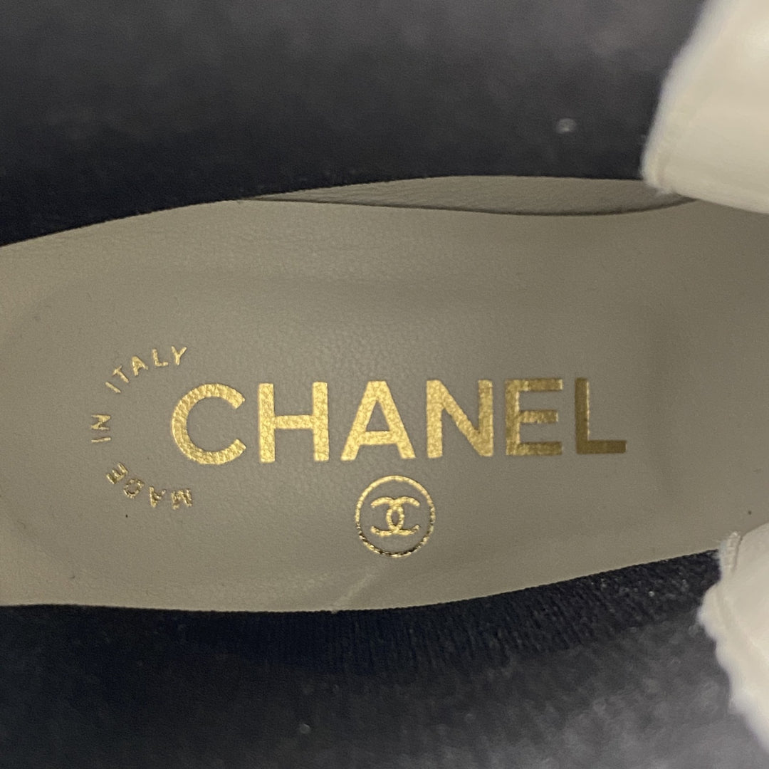 未使用 シャネル CHANEL レディース サイドゴア ショートブーツ 35C レザー パテント G38218 Y55662 22cm
