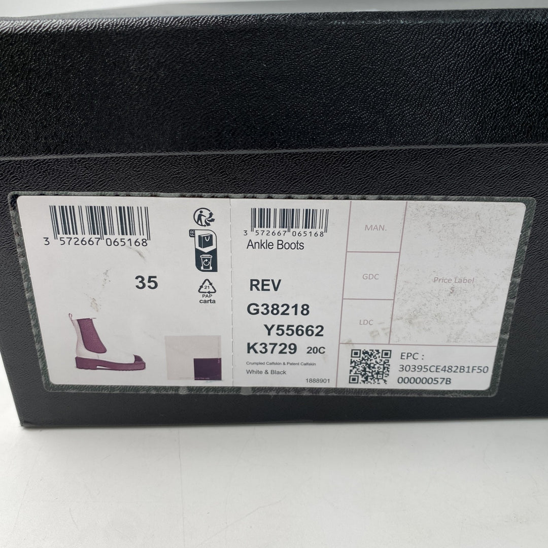 未使用 シャネル CHANEL レディース サイドゴア ショートブーツ 35C レザー パテント G38218 Y55662 22cm