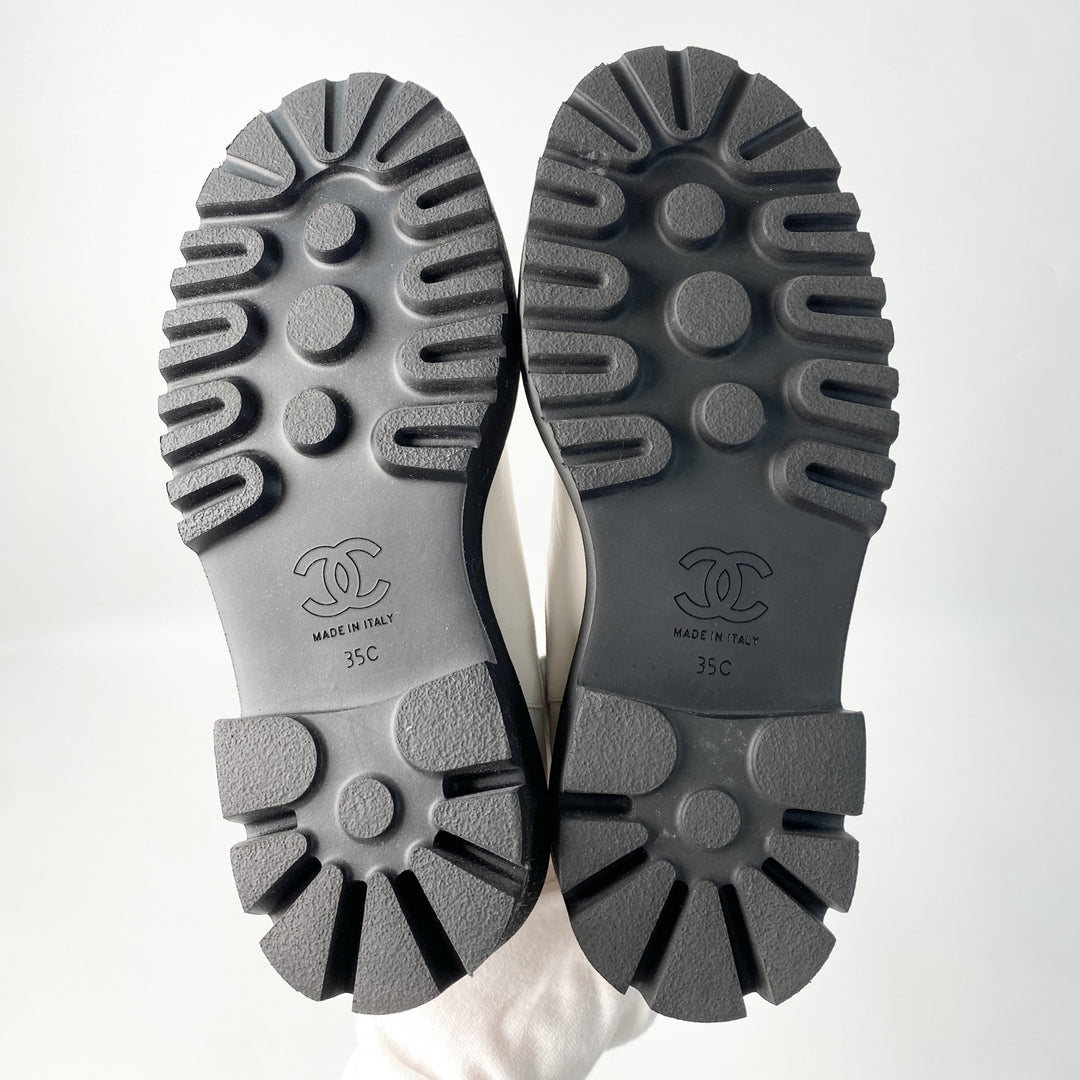 未使用 シャネル CHANEL レディース サイドゴア ショートブーツ 35C レザー パテント G38218 Y55662 22cm