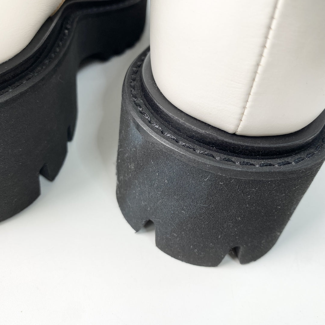 未使用 シャネル CHANEL レディース サイドゴア ショートブーツ 35C レザー パテント G38218 Y55662 22cm