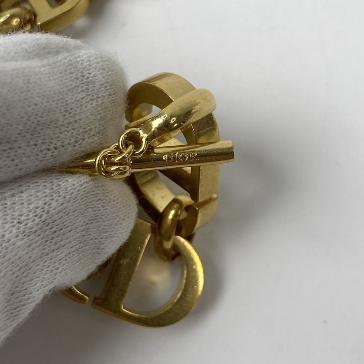 美品 ディオール DIOR レディース 喜平 ロゴ ネックレス ゴールド バイカラー