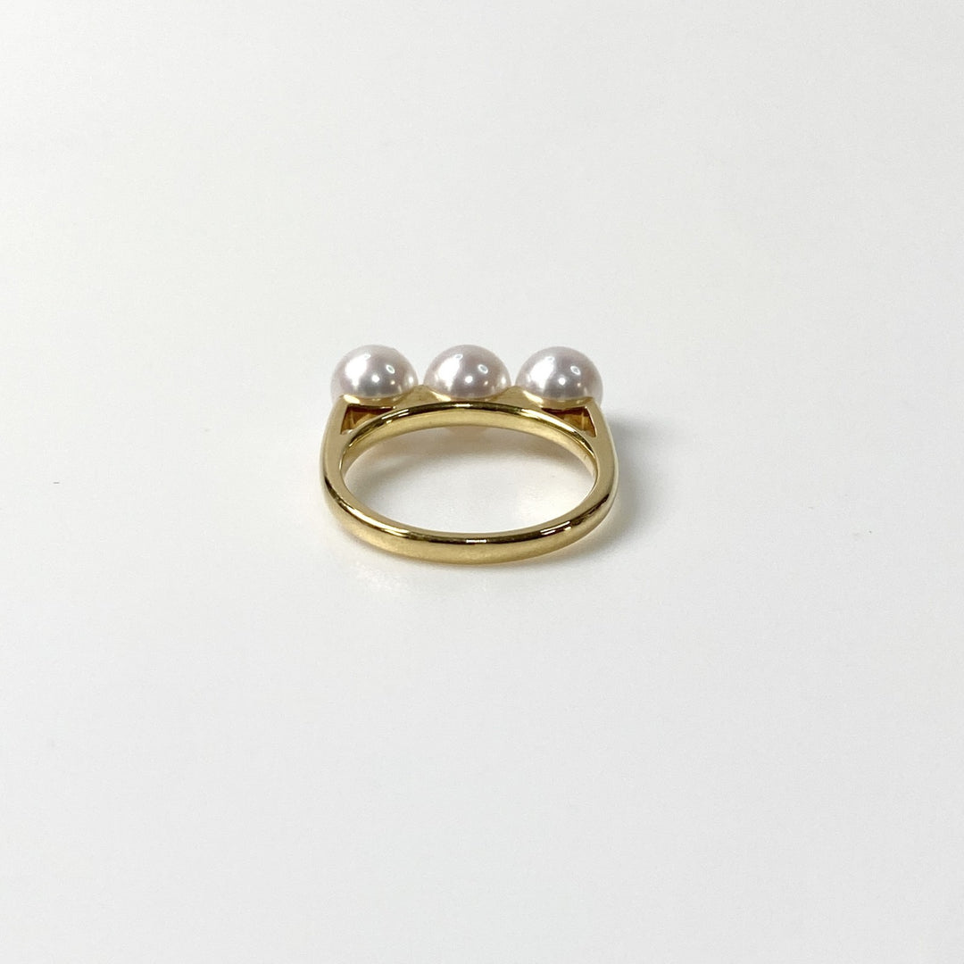 美品 タサキ TASAKI レディース 750 バランス エラ リング 約12号 あこや真珠