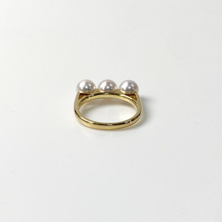 美品 タサキ TASAKI レディース 750 バランス エラ リング 約12号 あこや真珠