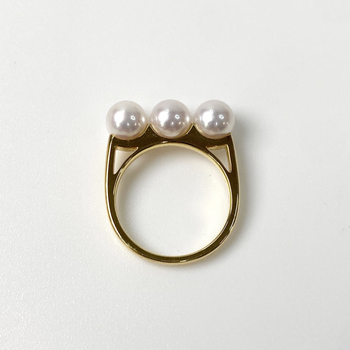 美品 タサキ TASAKI レディース 750 バランス エラ リング 約12号 あこや真珠