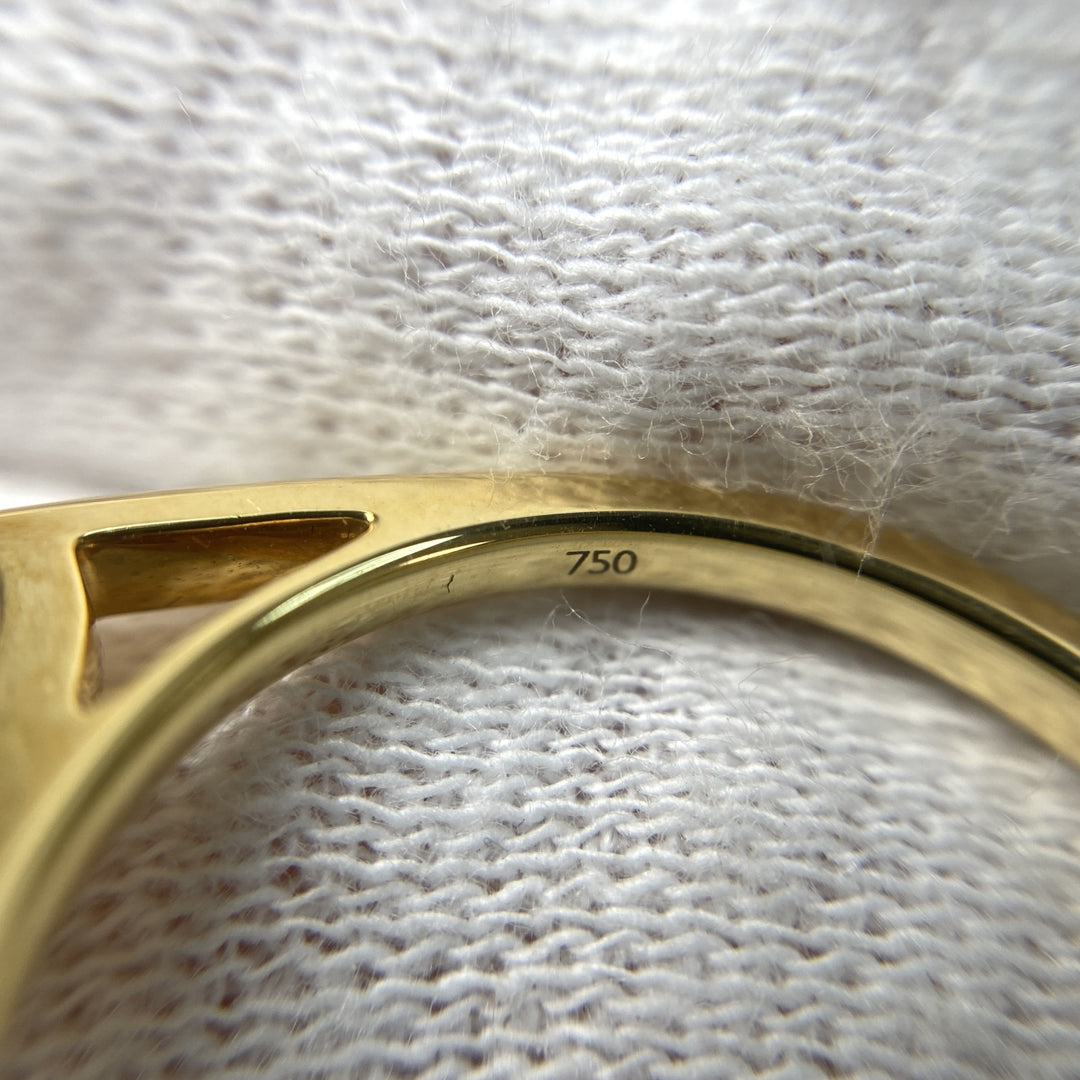 美品 タサキ TASAKI レディース 750 バランス エラ リング 約12号 あこや真珠