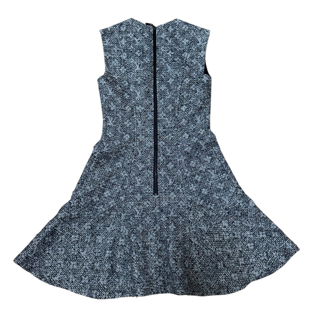 美品 ルイ ヴィトン LOUIS VUITTON モノグラム ツイード ラメ ノースリーブ ワンピース #34 レディース