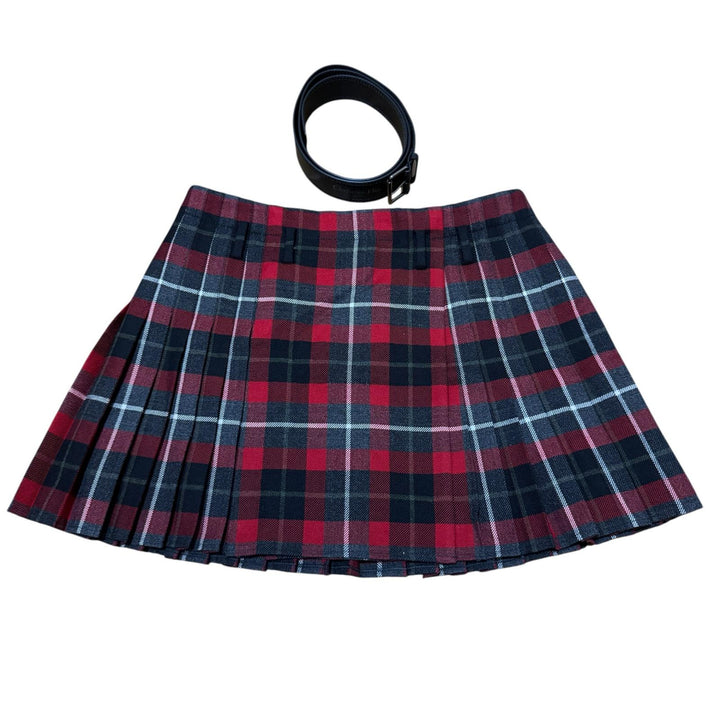 美品 Dior ディオール チェック柄 ミニ プリーツスカート ベルト付 #42 511J73A1640 レディース