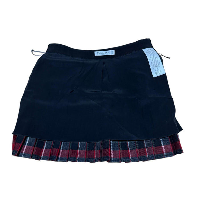 美品 Dior ディオール チェック柄 ミニ プリーツスカート ベルト付 #42 511J73A1640 レディース