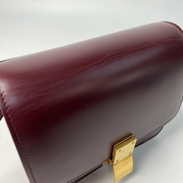 セリーヌ CELINE クラシックボックス ショルダーバッグ ボルドー レディース