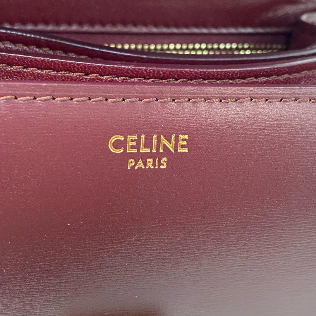 セリーヌ CELINE クラシックボックス ショルダーバッグ ボルドー レディース