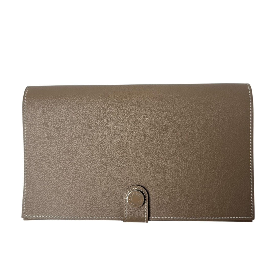 新品 エルメス HERMES R.M.Sトゥタンマン エトゥープ W刻印 長財布 レディース