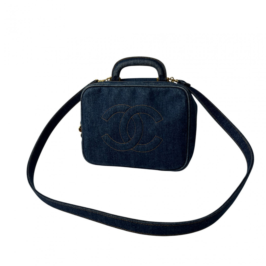 シャネル CHANEL デニム バニティバッグ 2way ショルダーバッグ 4番台 斜めがけ クロスボディ レディース