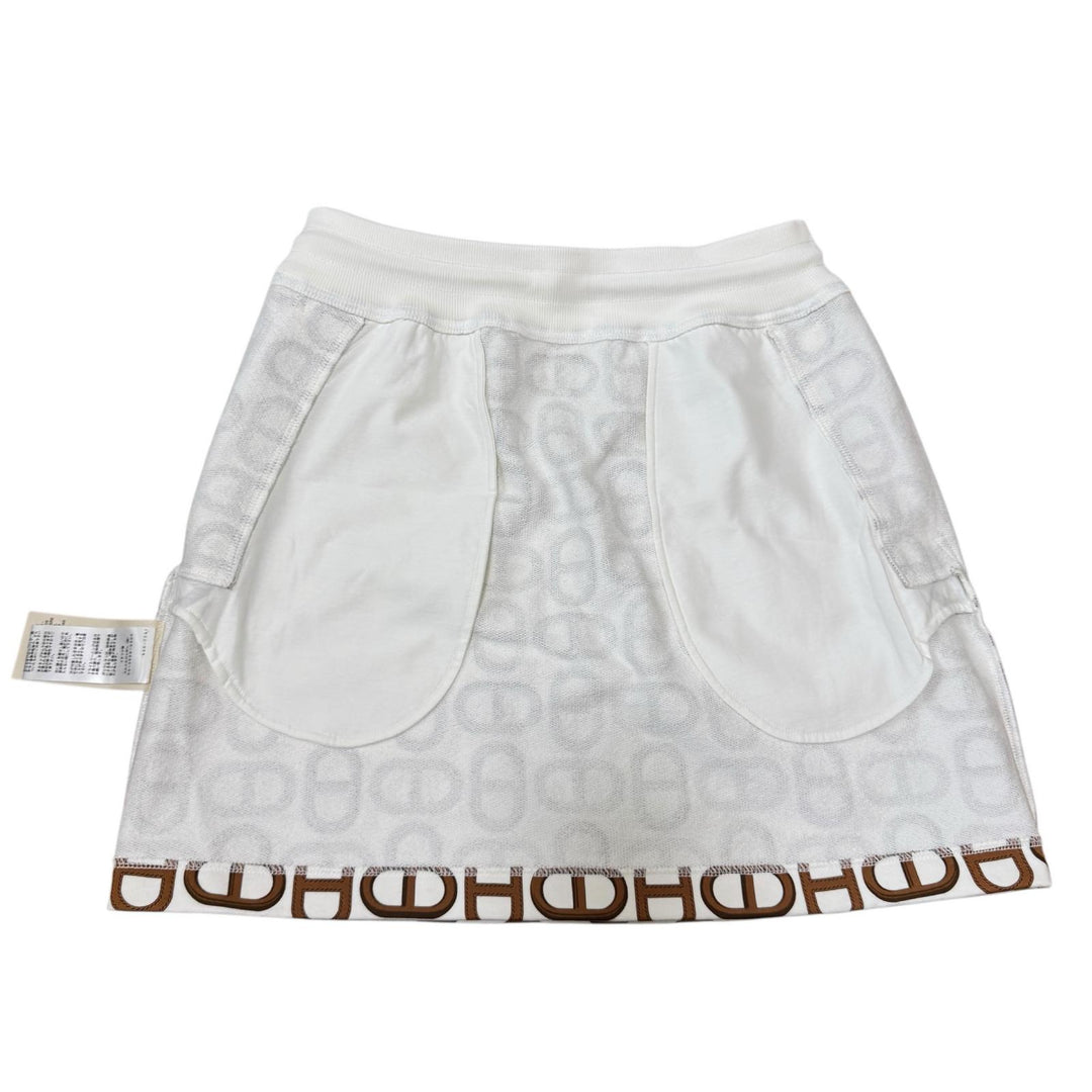 美品 エルメス HERMES シェーヌダンクル コットン ミニスカート サイズ38 レディース