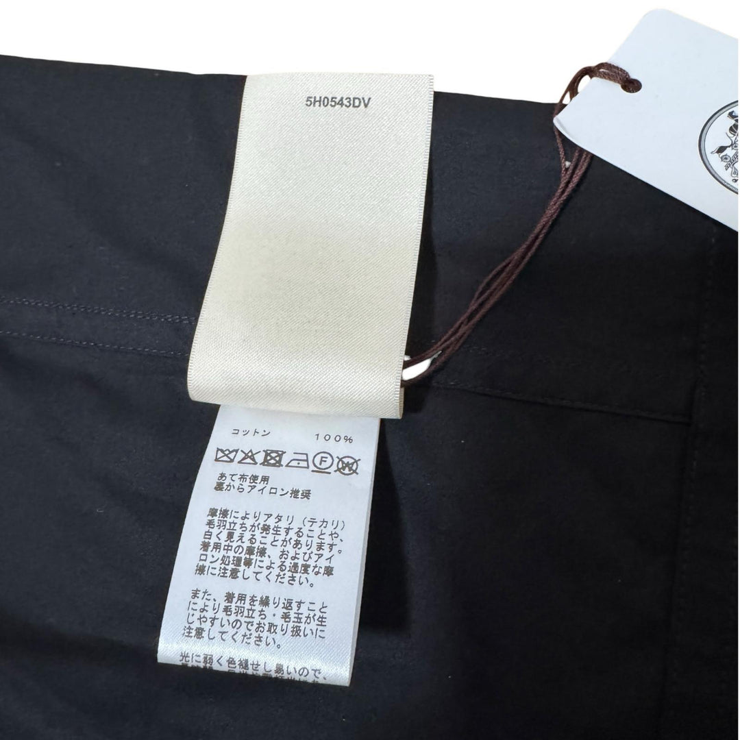 新品 エルメス HERMES クルードセル 黒 ベルト付 ワンピース 袖ロールアップ #34 5H0543DV レディース