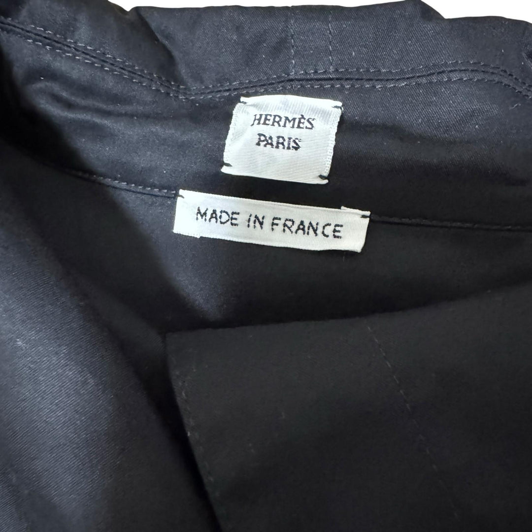 新品 エルメス HERMES クルードセル 黒 ベルト付 ワンピース 袖ロールアップ #34 5H0543DV レディース