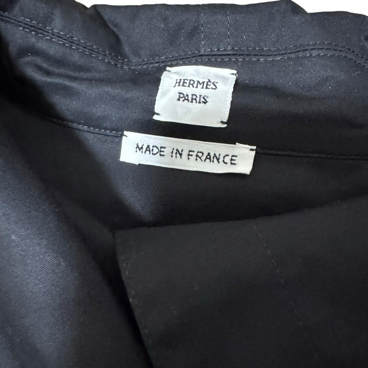 新品 エルメス HERMES クルードセル 黒 ベルト付 ワンピース 袖ロールアップ #34 5H0543DV レディース