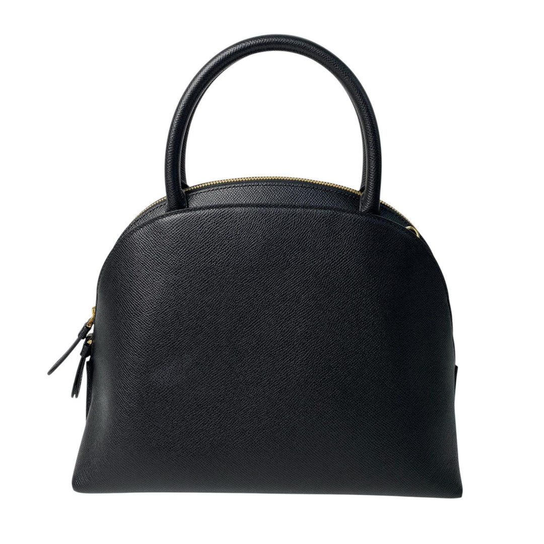 新品同様 フェラガモ Ferragamo ガンチーニ 2way ショルダーバッグ ハンドバッグ レザー ブラック 斜めがけ クロスボディ レディース