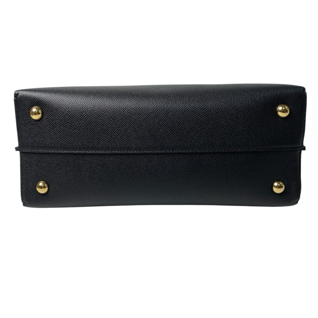 新品同様 フェラガモ Ferragamo ガンチーニ 2way ショルダーバッグ ハンドバッグ レザー ブラック 斜めがけ クロスボディ レディース