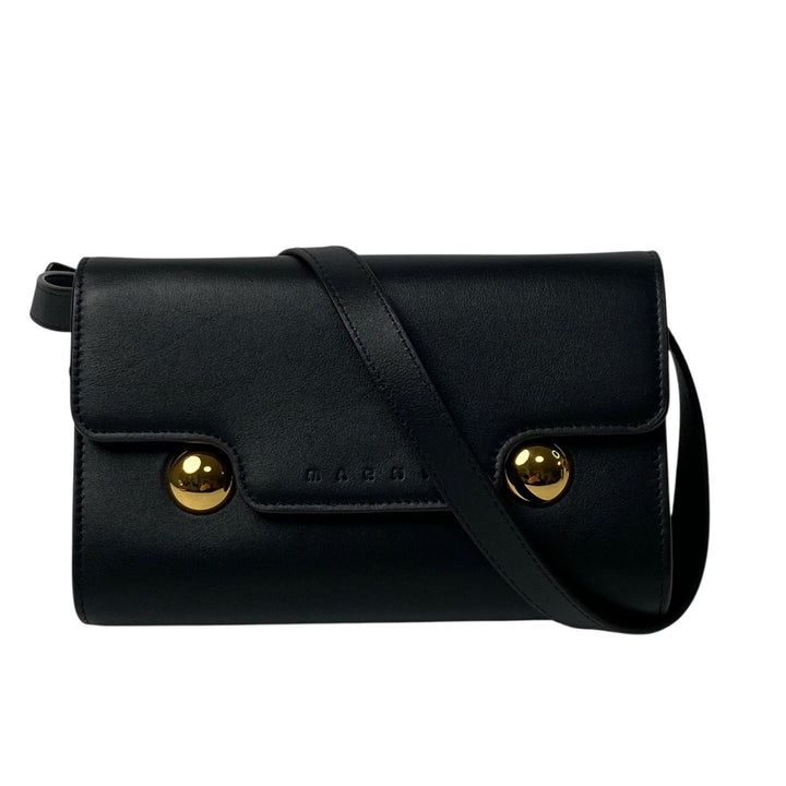 新品同様 マルニ MARNI トランカルー ショルダーバッグ ブラック 斜めがけ クロスボディ レディース