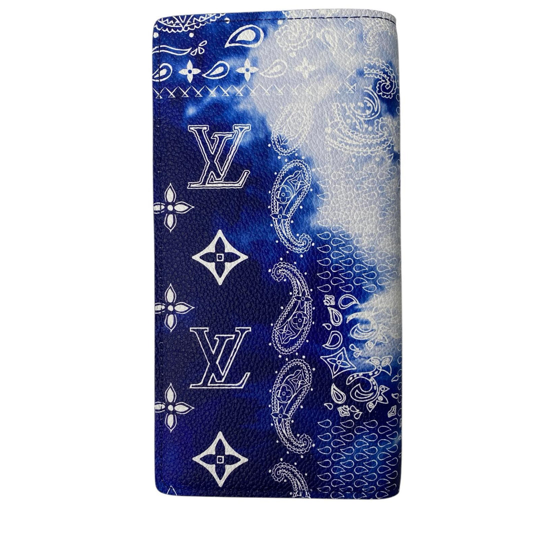 美品 ルイ ヴィトン LOUIS VUITTON ポルトフォイユブラザ モノグラム バンダナブルー IC M81405 メンズ