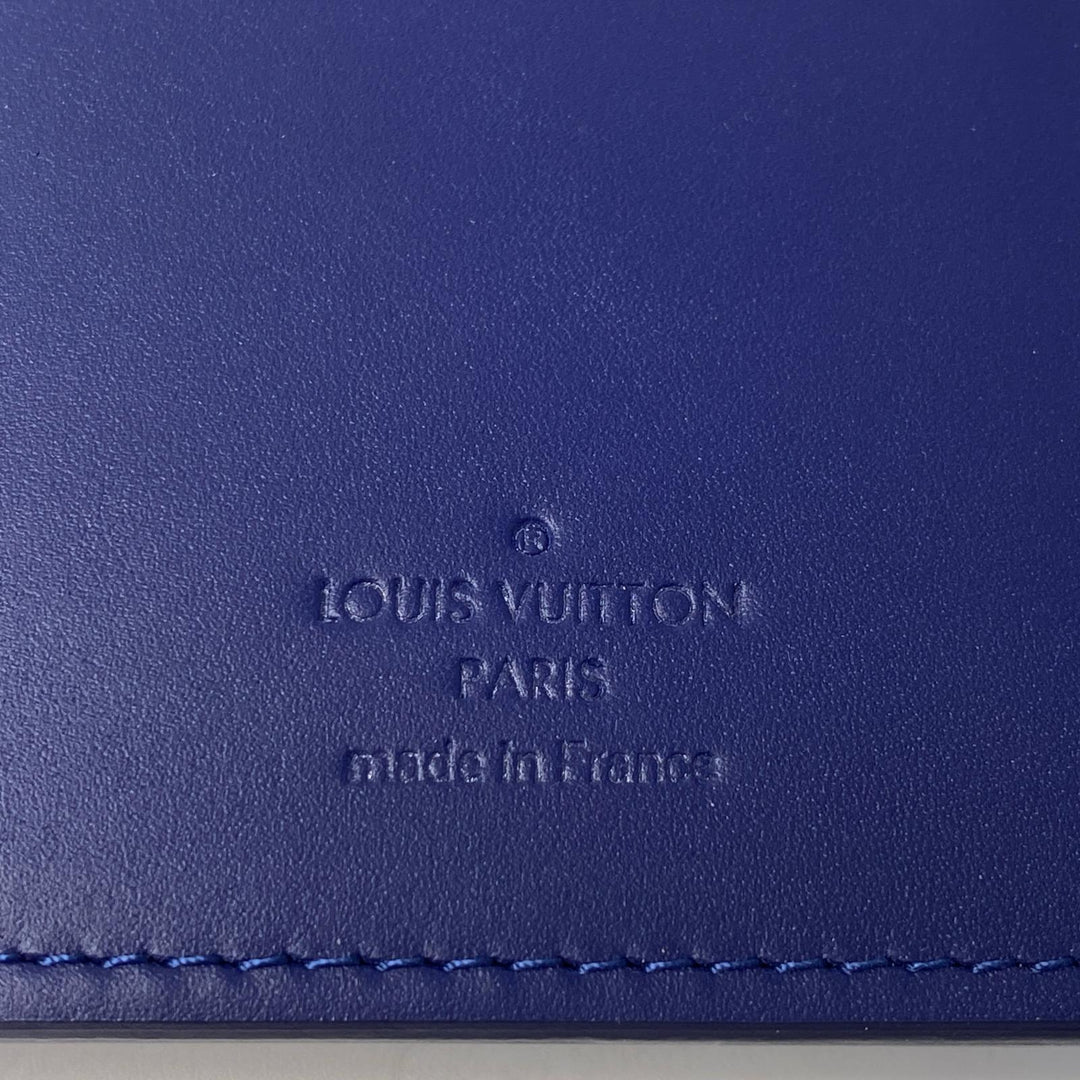 美品 ルイ ヴィトン LOUIS VUITTON ポルトフォイユブラザ モノグラム バンダナブルー IC M81405 メンズ
