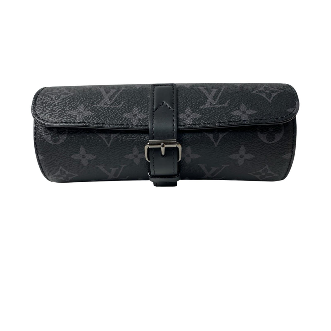 新品同様 ヴィトン LOUIS VUITTON エテュイ 3 モントル モノグラムエクリプス ウォッチケース M43385 IC メンズ