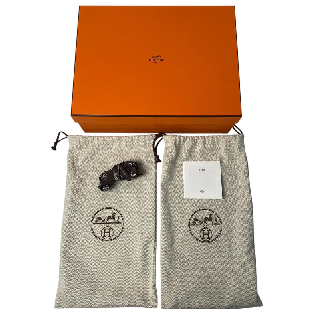美品 エルメス HERMES エズ 30 サンダル 厚底 ブラック 黒 #37 レディース