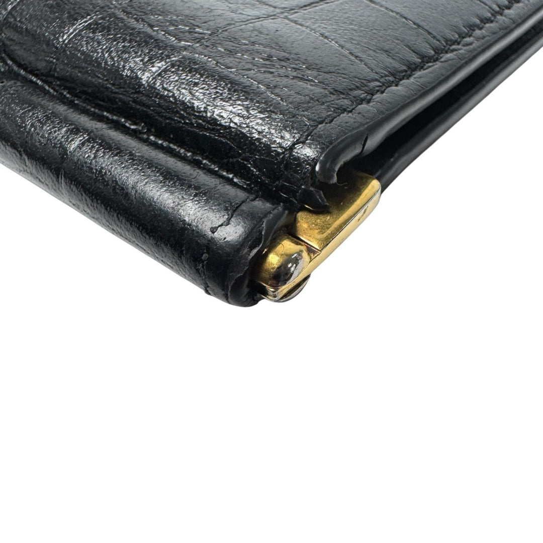 イヴサンローラン Yves Saint Laurent マネークリップ 二つ折り財布 札入れ YSL メンズ　型押しクロコ