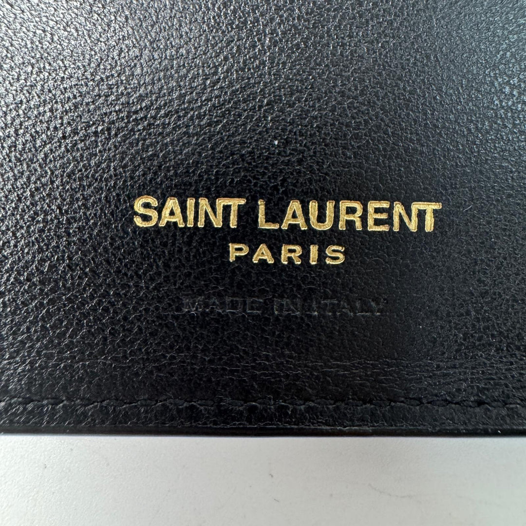 イヴサンローラン Yves Saint Laurent マネークリップ 二つ折り財布 札入れ YSL メンズ　型押しクロコ