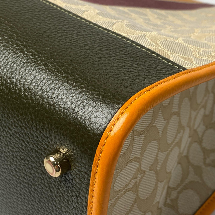 美品 コーチ COACH デンプシー トートバッグ シグネチャー 1917 肩がけ レディース