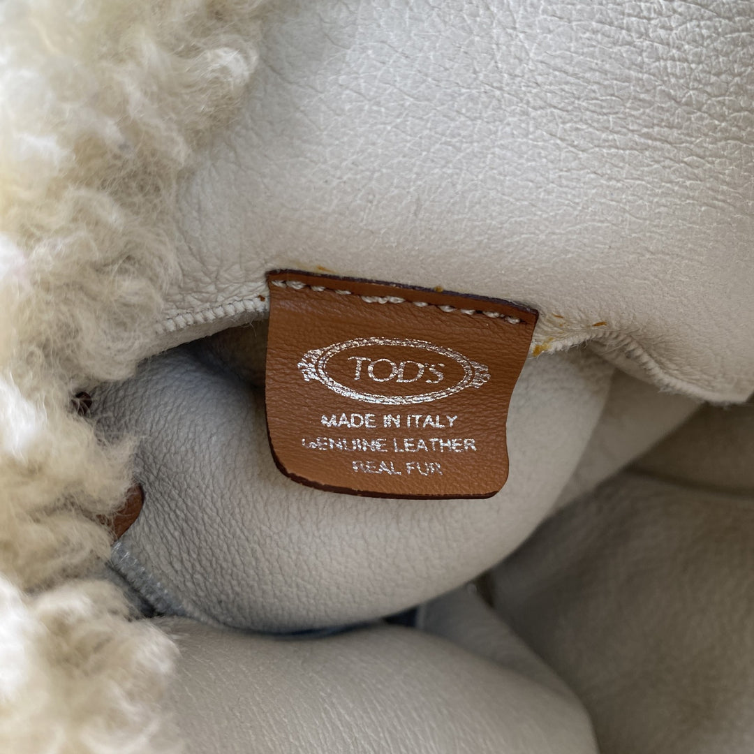 トッズ TOD's レディース ショッピングバッグ トートバッグ ショルダーバッグ 2way ムートン