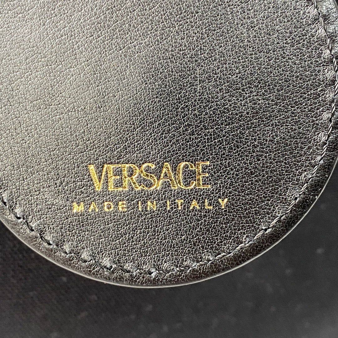 未使用 ヴェルサーチェ ヴェルサーチ VERSACE レディース スタッズロゴ 2way トートバッグ ショルダーバッグ 1A10397
