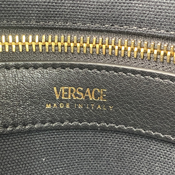 未使用 ヴェルサーチェ ヴェルサーチ VERSACE レディース スタッズロゴ 2way トートバッグ ショルダーバッグ 1A10397