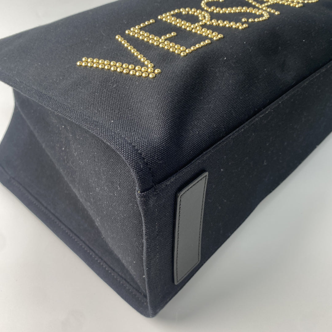 未使用 ヴェルサーチェ ヴェルサーチ VERSACE レディース スタッズロゴ 2way トートバッグ ショルダーバッグ 1A10397