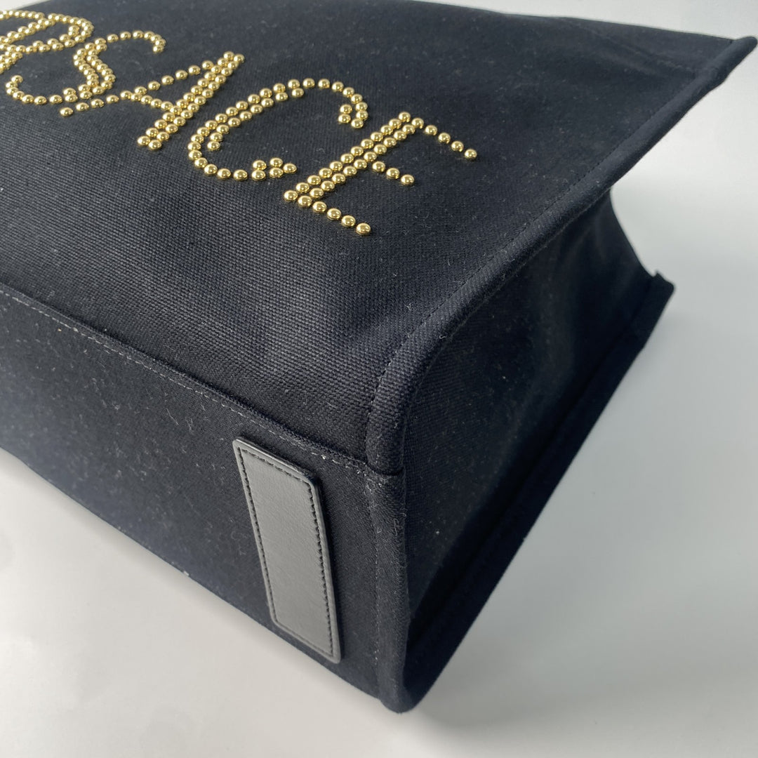 未使用 ヴェルサーチェ ヴェルサーチ VERSACE レディース スタッズロゴ 2way トートバッグ ショルダーバッグ 1A10397