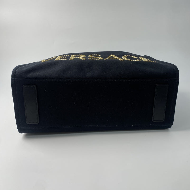 未使用 ヴェルサーチェ ヴェルサーチ VERSACE レディース スタッズロゴ 2way トートバッグ ショルダーバッグ 1A10397