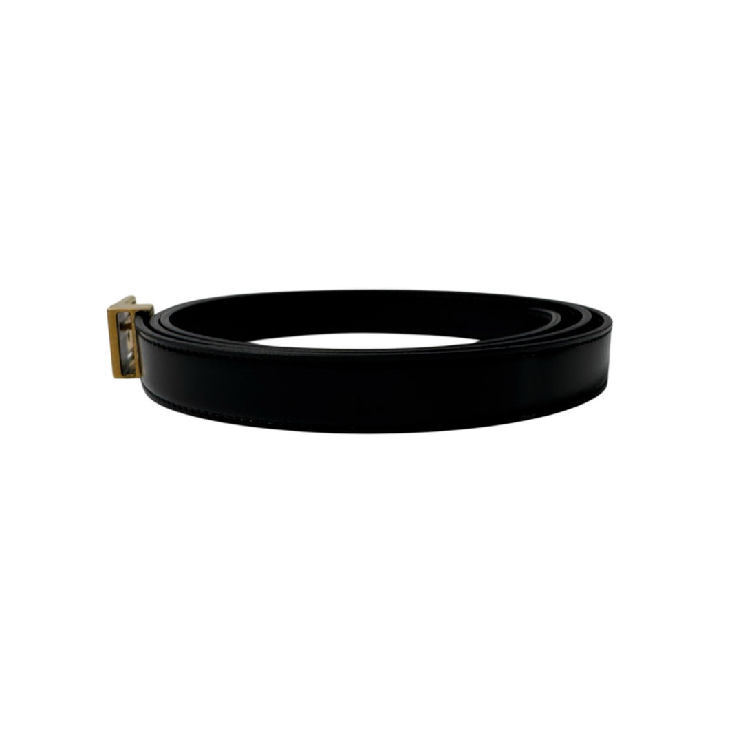 未使用 YSL イヴサンローラン Saint Laurent プッシュピンバックル ベルト 100 シャイニーレザー レディース