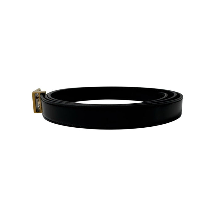 未使用 YSL イヴサンローラン Saint Laurent プッシュピンバックル ベルト 100 シャイニーレザー レディース