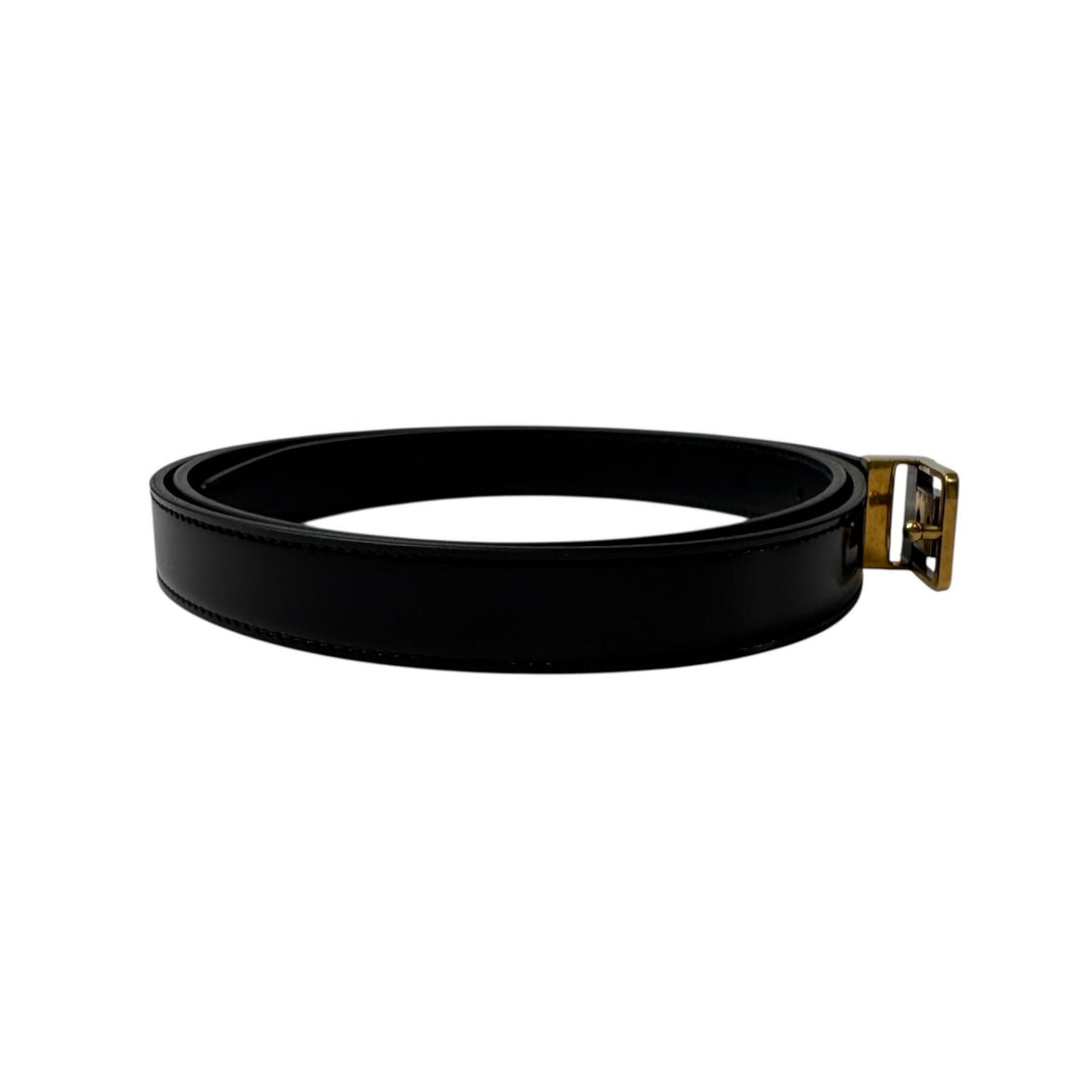 未使用 YSL イヴサンローラン Saint Laurent プッシュピンバックル ベルト 100 シャイニーレザー レディース
